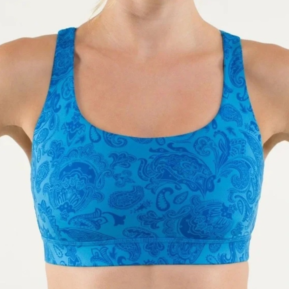 Lululemon blue paisley energy bra
